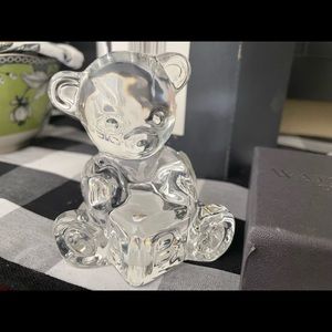 Vintage Waterford Crystal 3" Teddy Bear ABC Block Figurine Paperweight